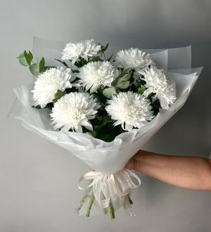 Букет из белых хризантем Грация  большой
