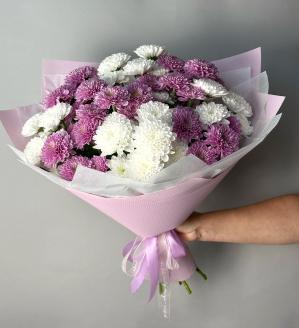 Букет из хризантем Элегантный дуэт   большой