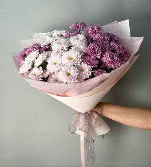 Букет из хризантем Романтичный дуэт  большой