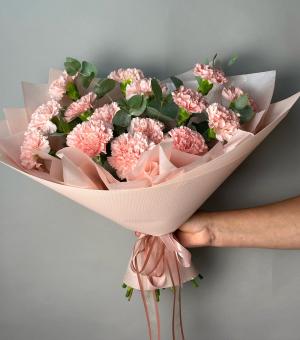 Букет из розовых гвоздик Нежные чувства