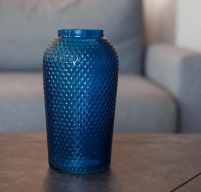 Ваза для цветов синяя 27 см