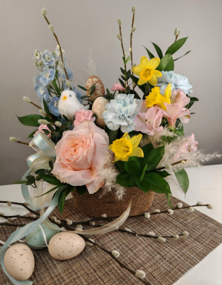 Пасхальная композиция с птенцом  для мамы 