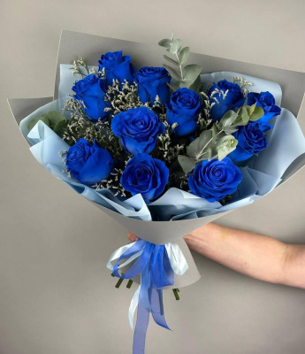Букет из синих роз Сапфир моего сердца
