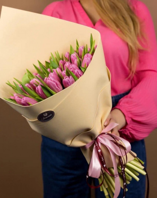 Букет 51 тюльпан Розовое моно 